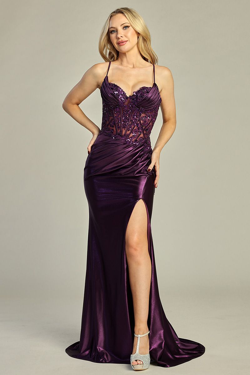 SWEETHEART FITTED SATIN DRESS