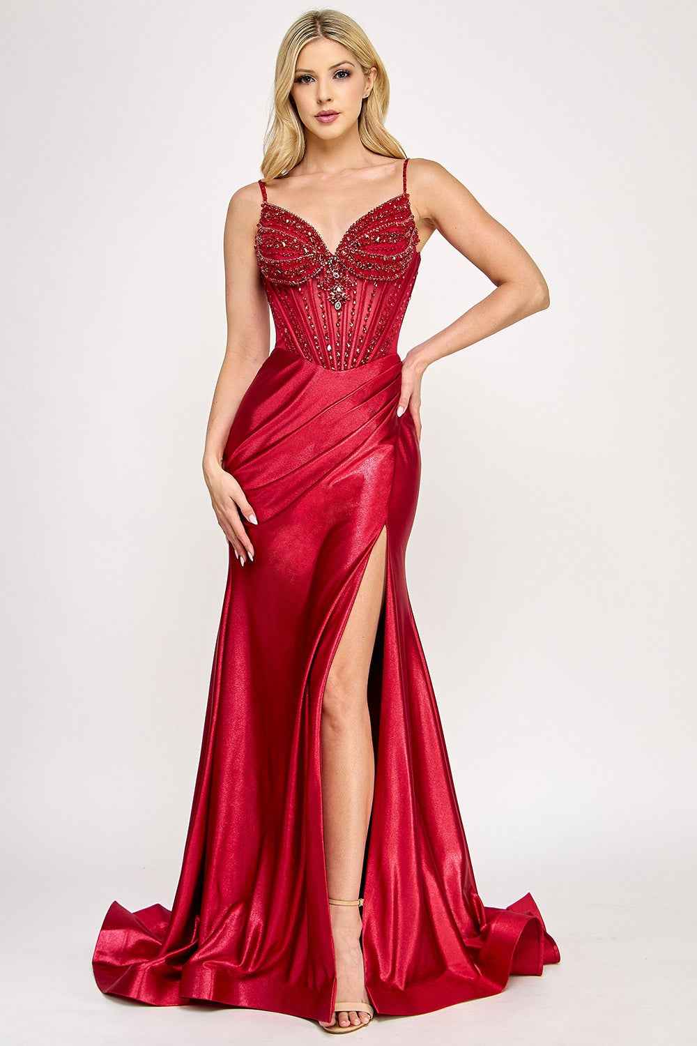Embellished Sheer Long Dress