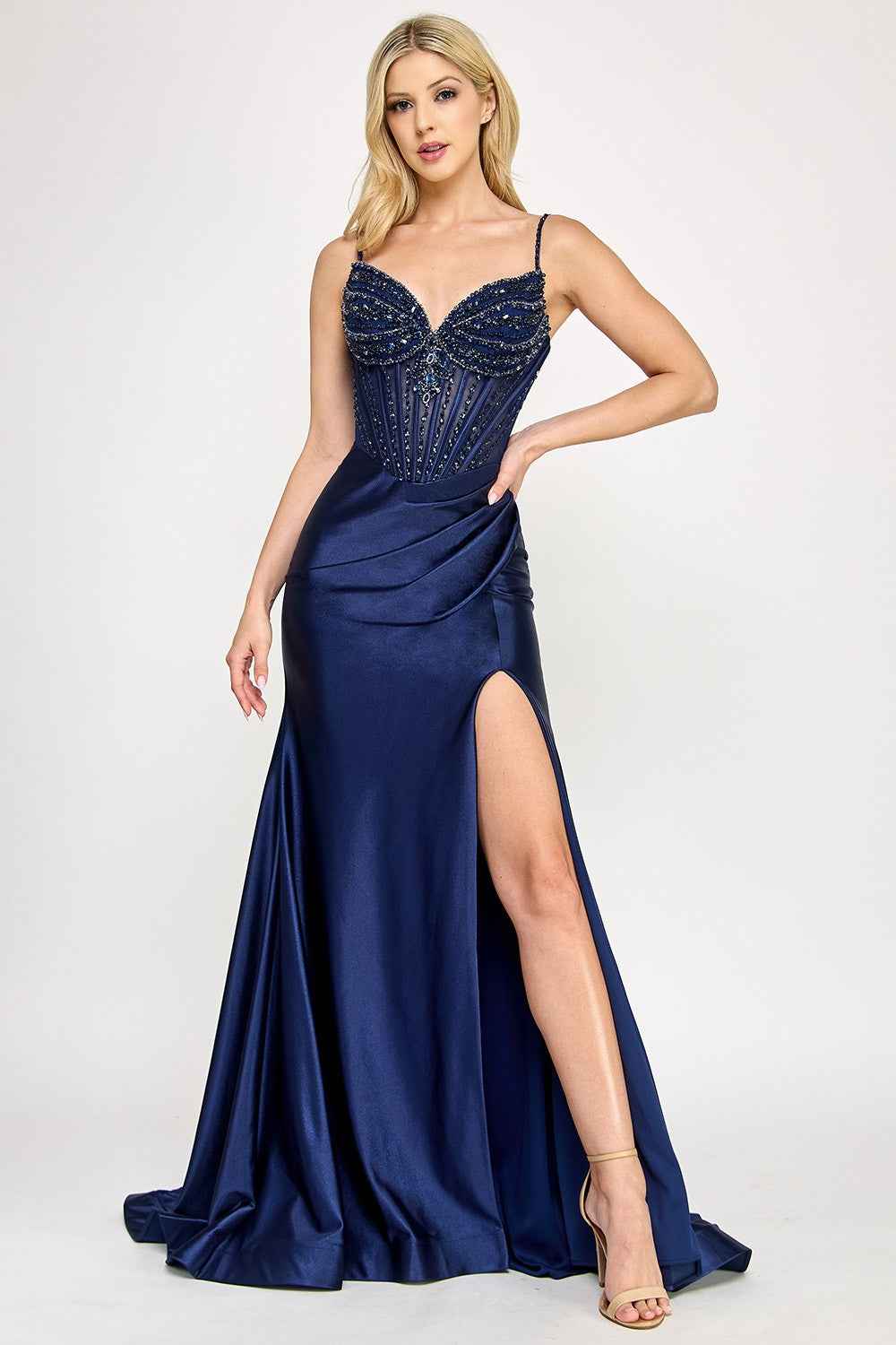 Embellished Sheer Long Dress