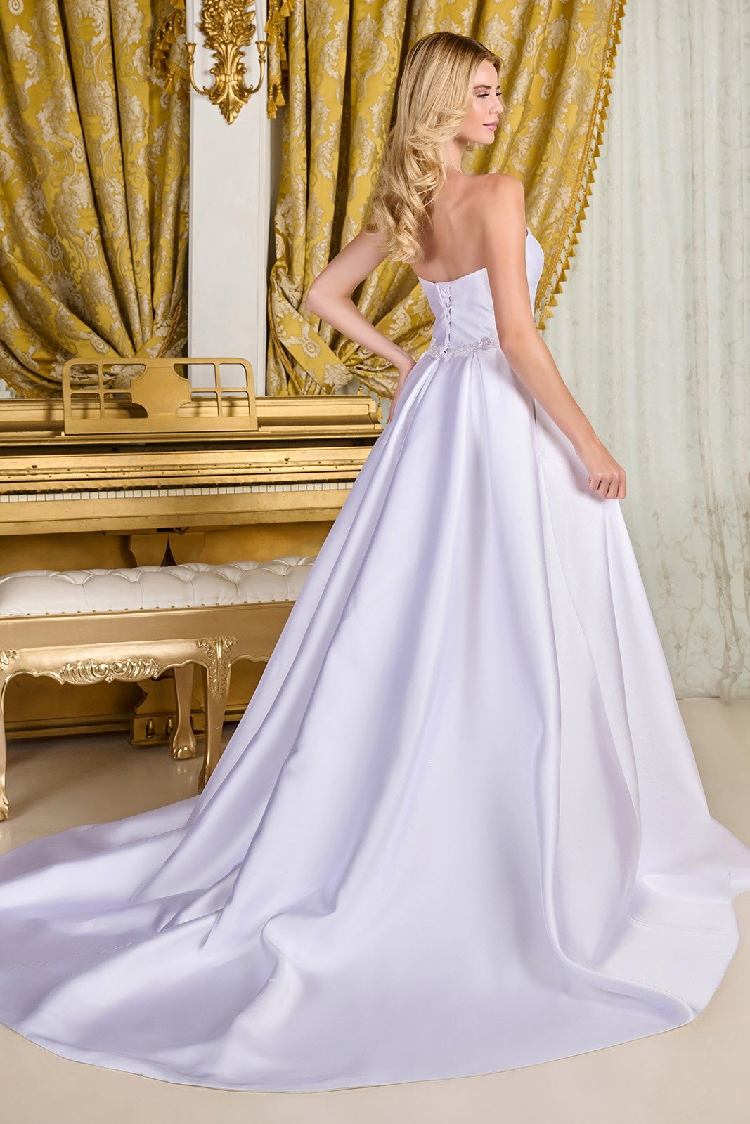A-Line Wrap Over Wedding Dress