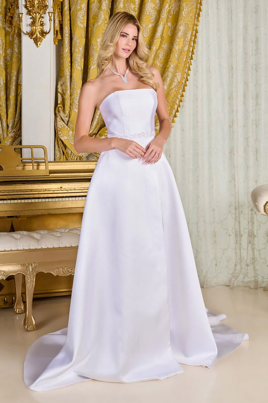 A-Line Wrap Over Wedding Dress