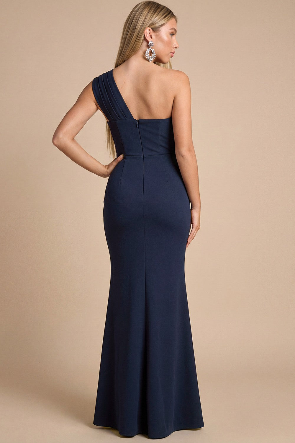 Pleated Ruffle Detail Maxi Dress