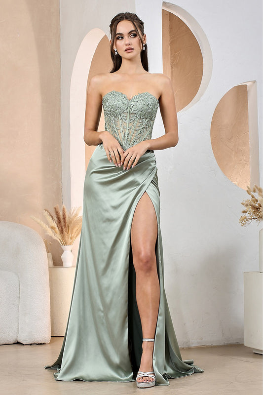 Long Corset Fitted Mermaid Prom Dress