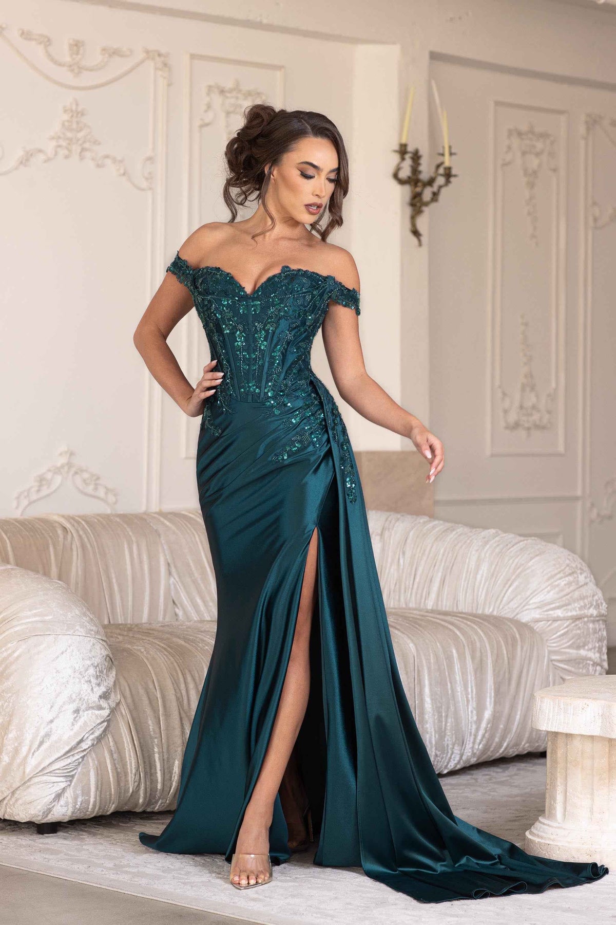 Off Shoulder Corset Long Dress