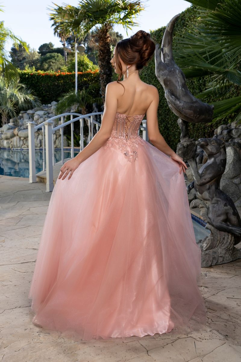 Strapless sweetheart neckline, embellished  & glimmering