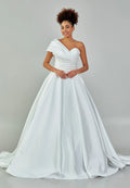 One Shoulder Maxi Polyester Regular Wedding Dress