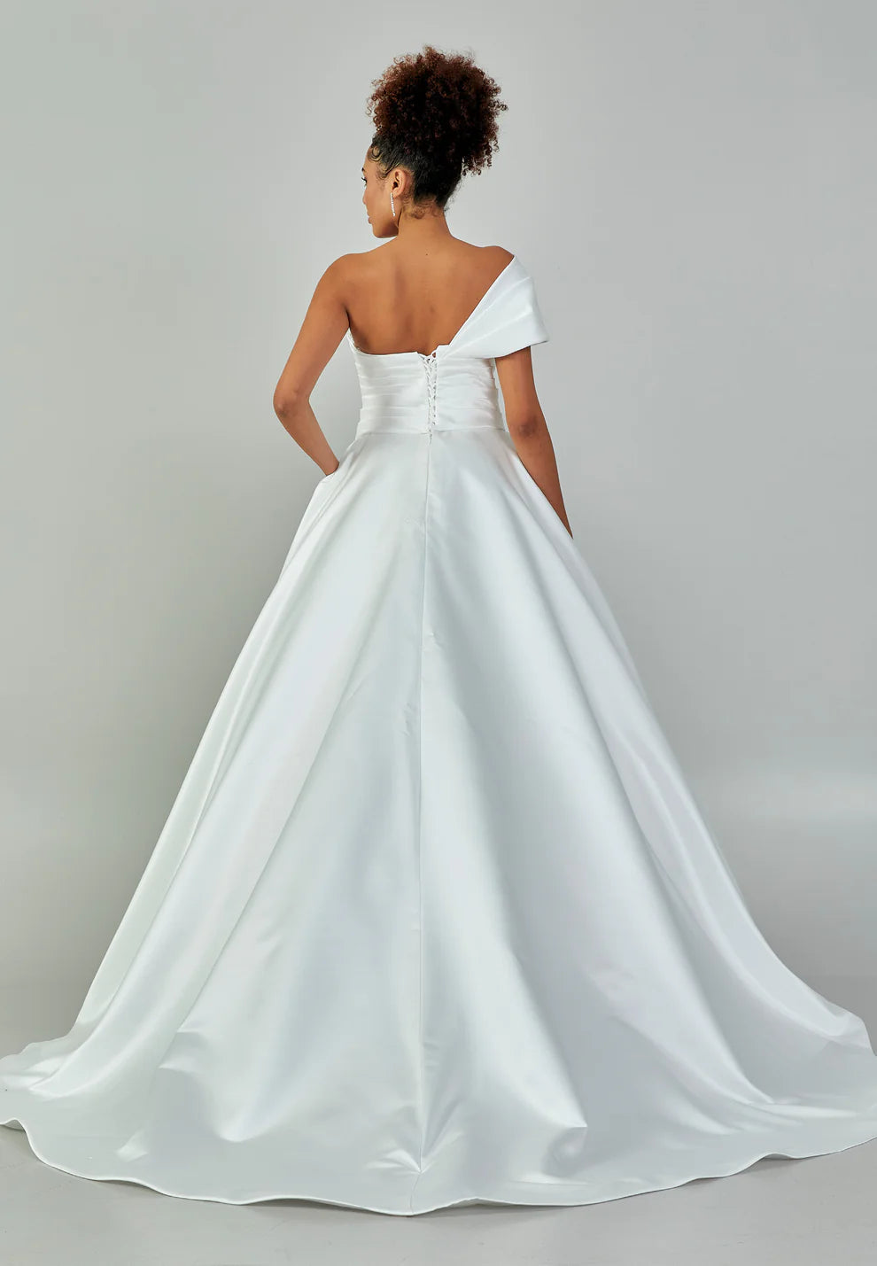 One Shoulder Maxi Polyester Regular Wedding Dress