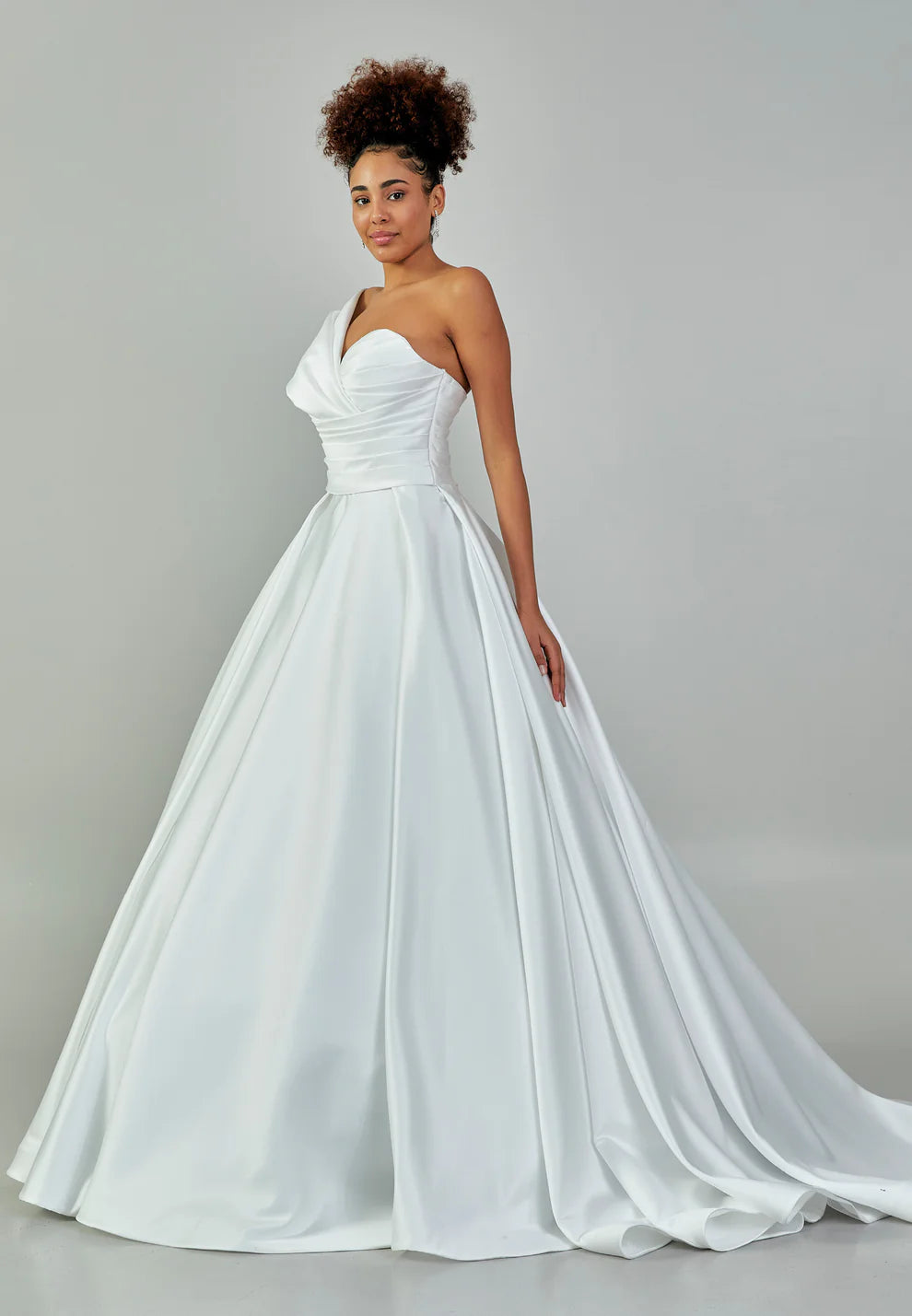 One Shoulder Maxi Polyester Regular Wedding Dress M / White One Shoulder Maxi Polyester Regular Wedding Dress M / White