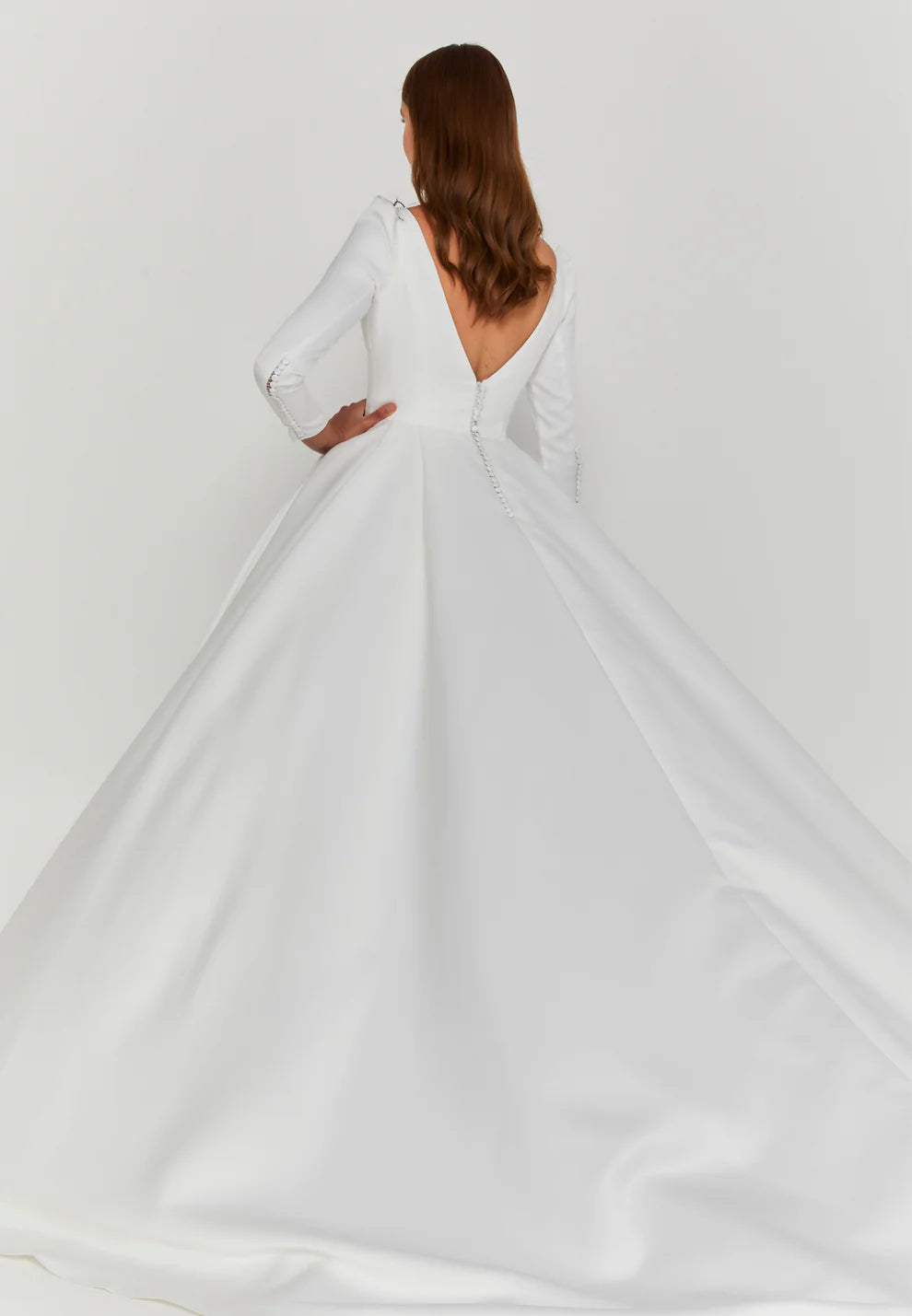 Long Sleeve Maxi Polyester Regular Wedding Dress