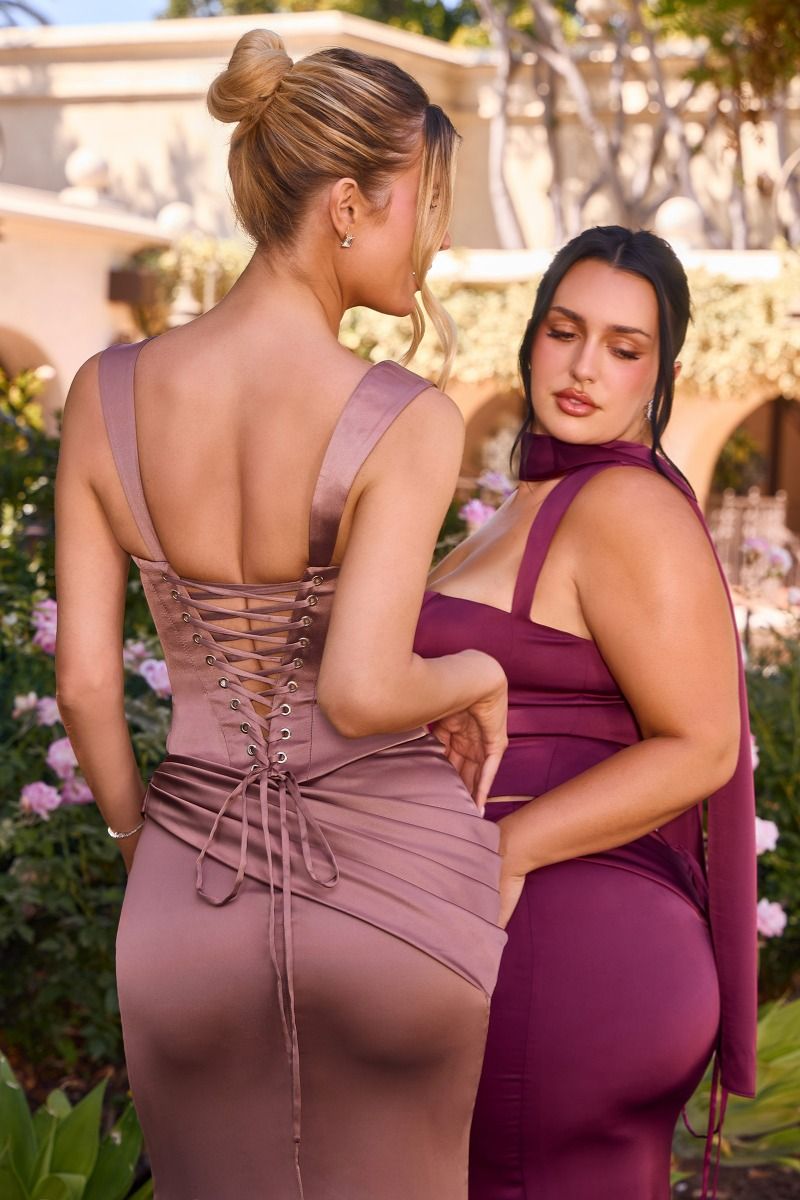 FITTED SATIN TWO-PIECE  GROWN