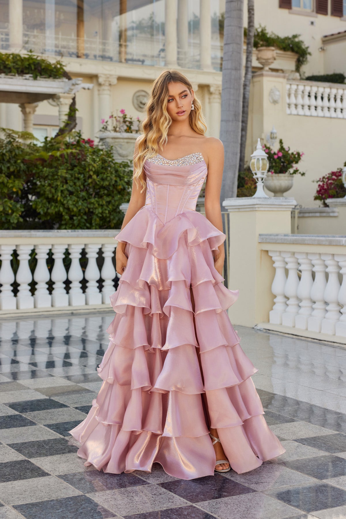 layered gown