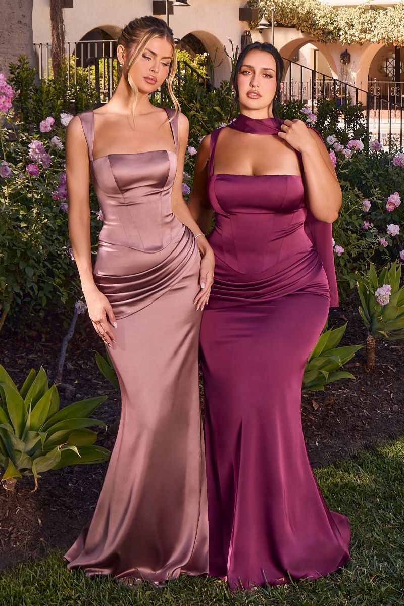 FITTED SATIN TWO-PIECE  GROWN
