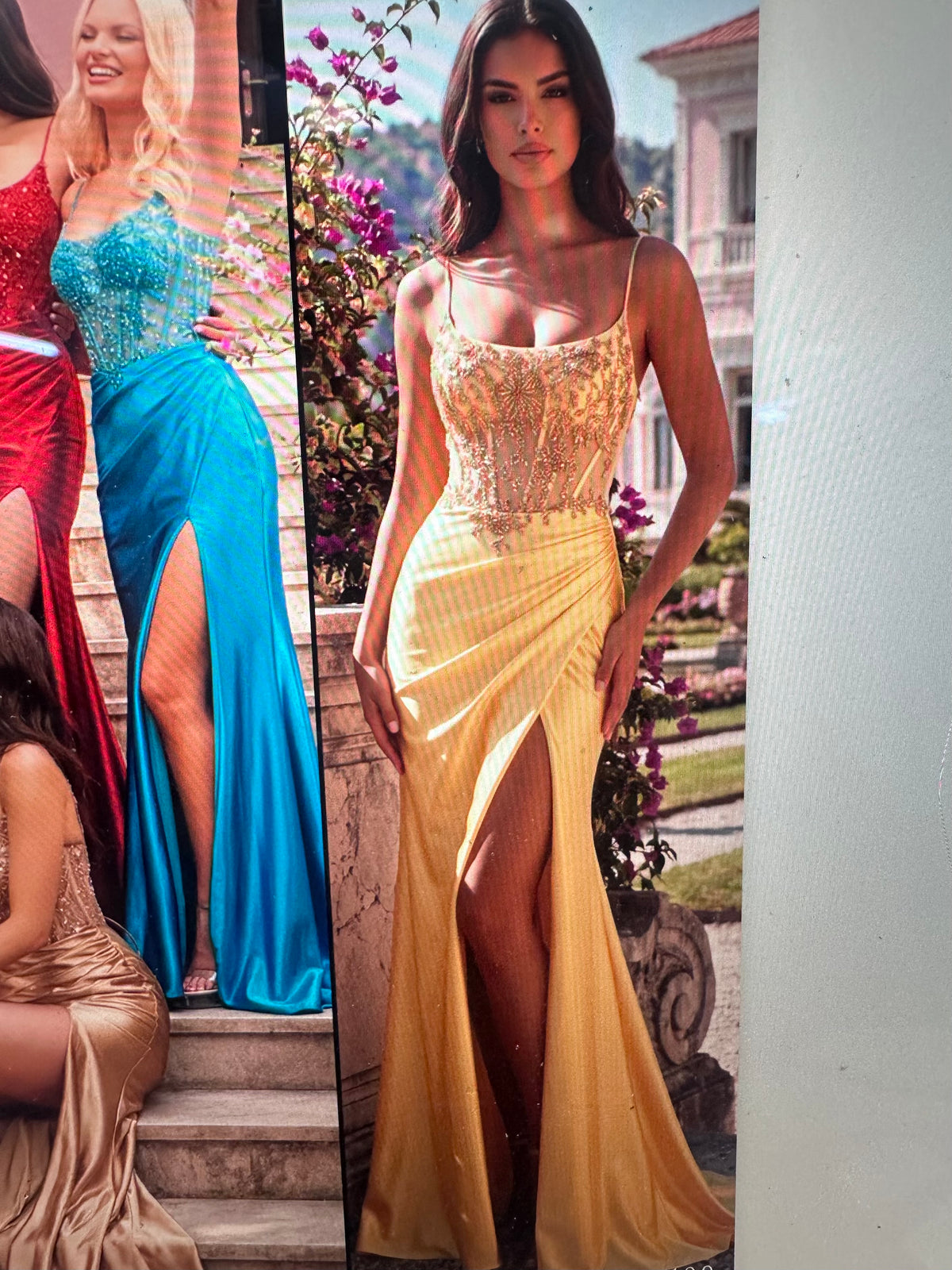 Fitted stretch jersey formal dress