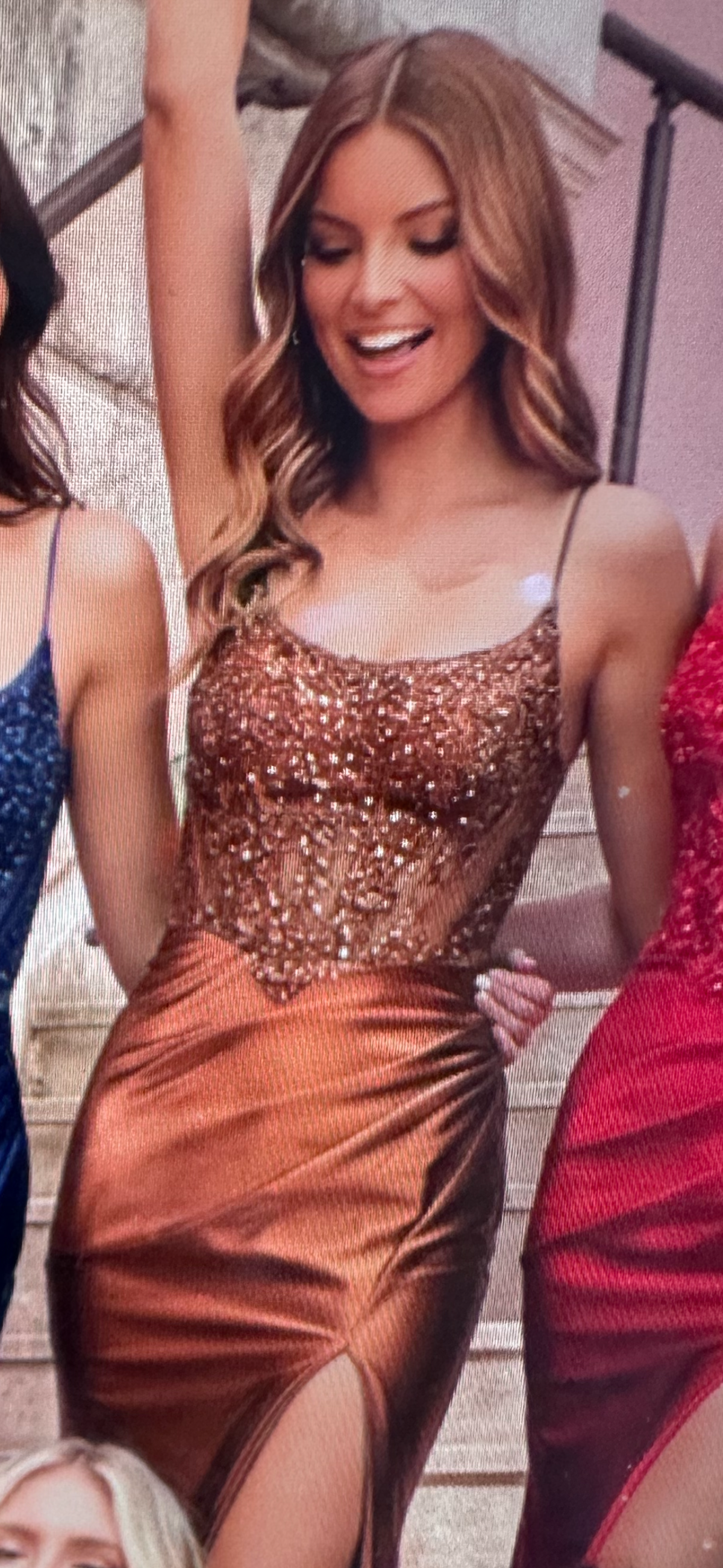 Fitted stretch jersey formal dress