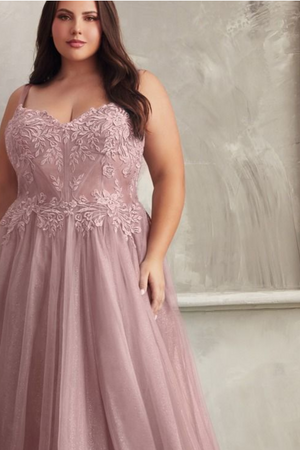 LACE A-LINE TULLE GOWN