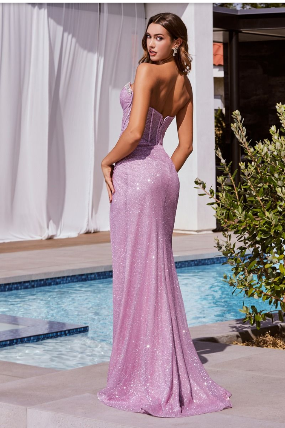 ROBE CORSET PAILLETÉE AVEC EMBELLISSEMENTS