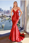 ROBE DE SIRÈNE EN SATIN ÉLASTIQUE PAILLETÉ