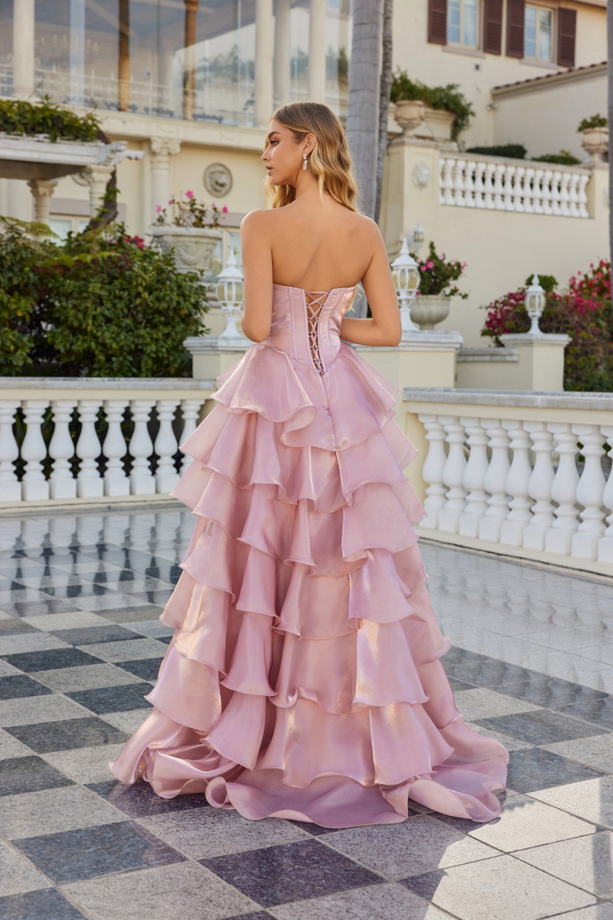 layered gown