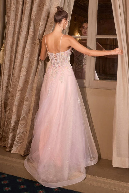 deep V-neckline and a sheer