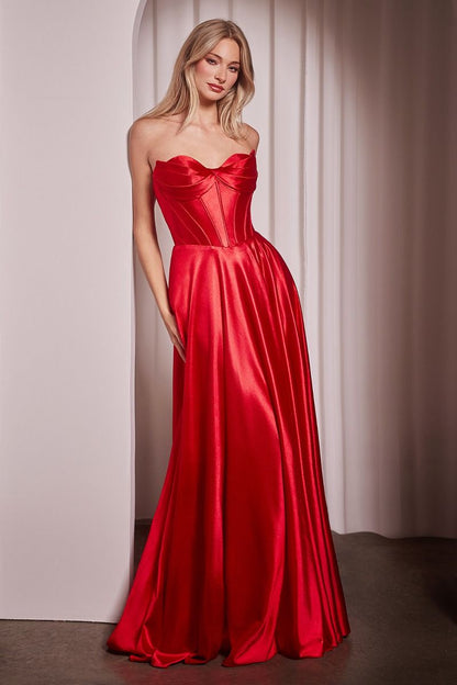 7 COLOUR AVAIBLE . STRAPLESS SATIN A-LINE DRESS