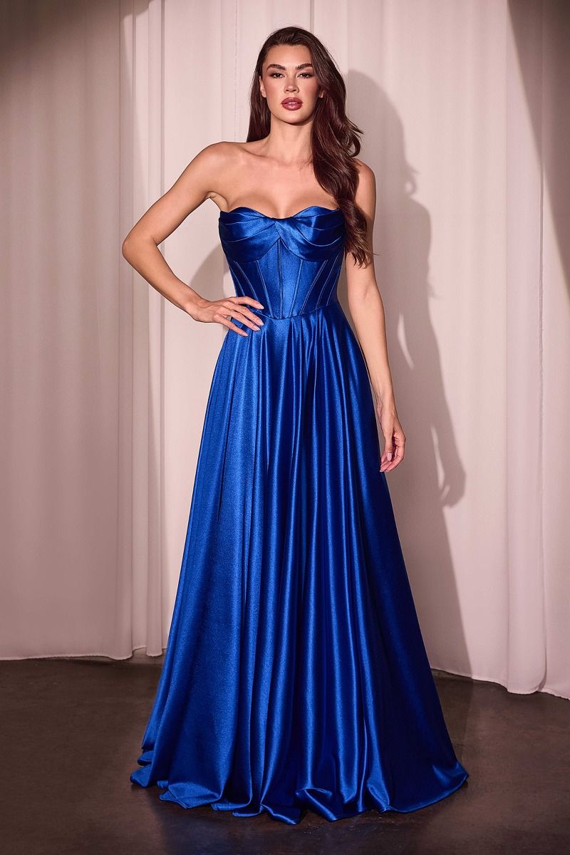 7 COLOUR AVAIBLE . STRAPLESS SATIN A-LINE DRESS