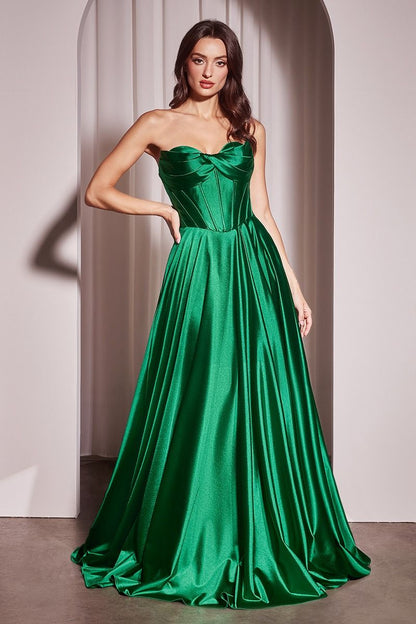 7 COLOUR AVAIBLE . STRAPLESS SATIN A-LINE DRESS