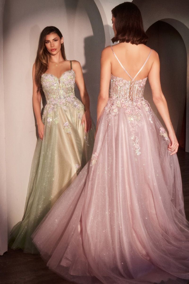 A-line dress combines elegance and sparkle