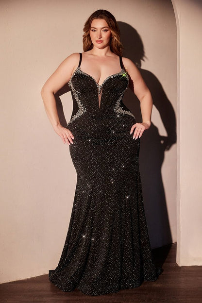 CURVE FITTED BLACK GLIMMERING DRESS