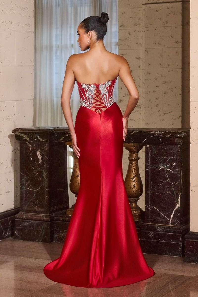 corset dress with illusion mesh&nbsp;