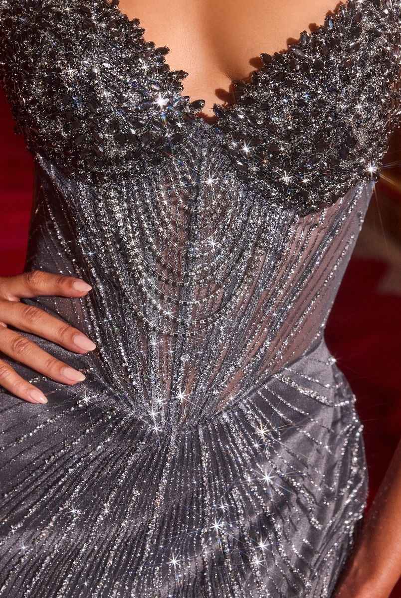 &nbsp;intricate crystal dress