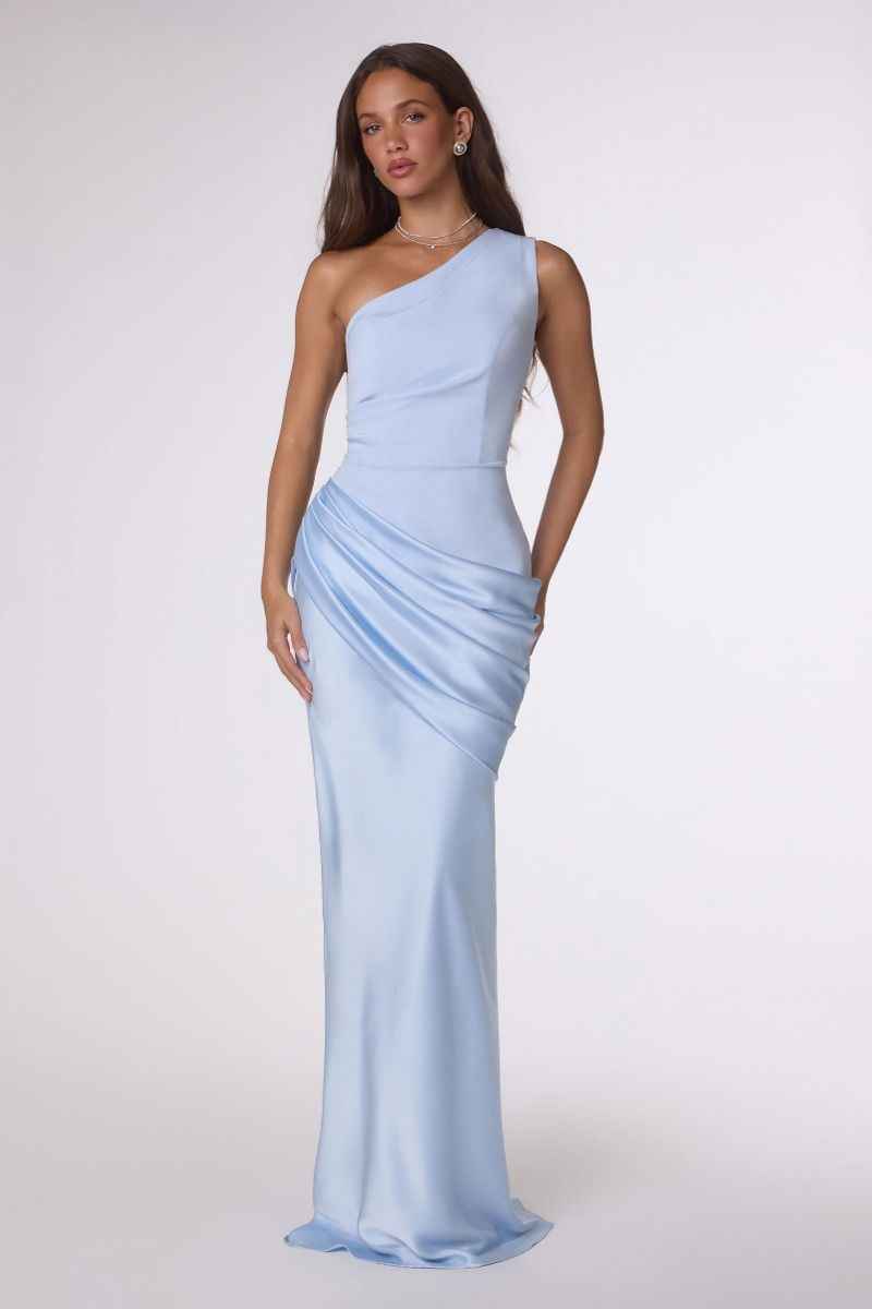 One-shoulder satin dress