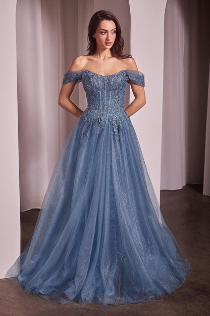 OFF THE SHOULDER A-LINE BALL GOWN