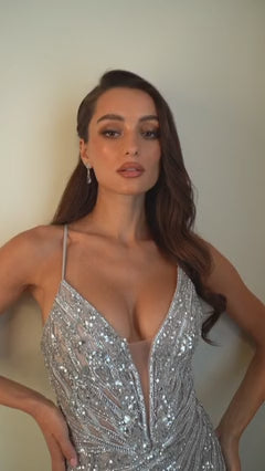 Crystal beading, embellished lace & tulle