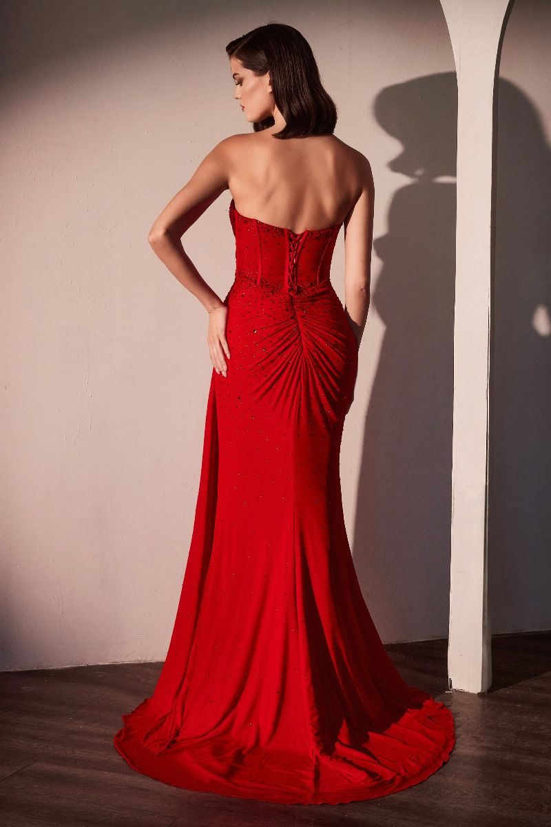ROBE AJUSTÉE SANS BRETELLES EN FILET ÉLASTIQUE AVEC STRASS DISPERSÉS