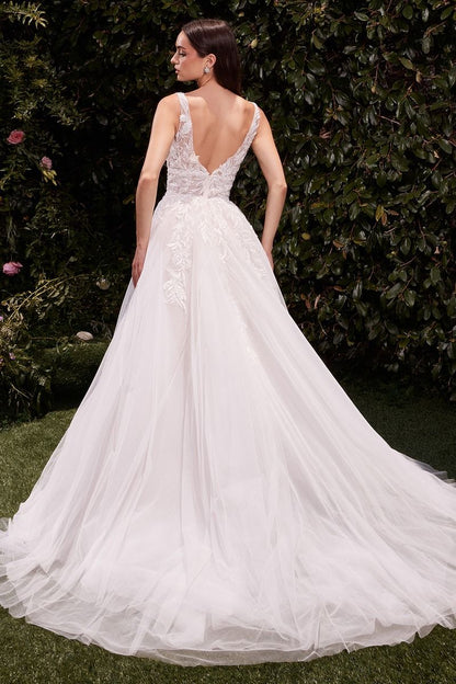 LAYERED TULLE A-LINE WEDDING DRESS