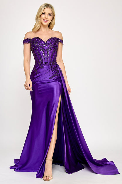 Off Shoulder Corset Long Dress