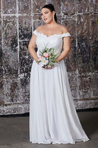 FITTED OFF THE SHOULDER BRIDAL GOWN