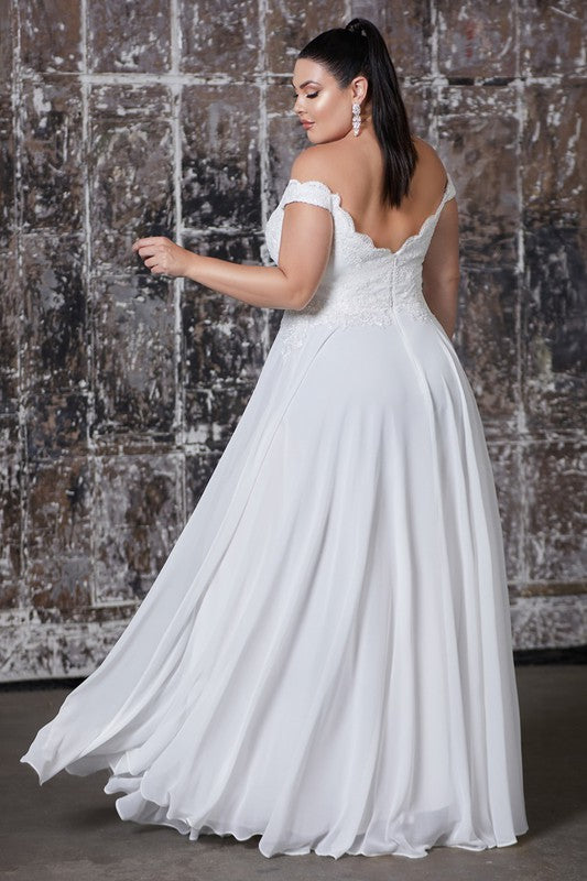 FITTED OFF THE SHOULDER BRIDAL GOWN
