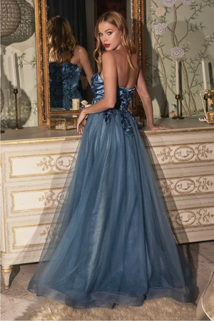 LAYERED TULLE STRAPLESS BALL GOWN