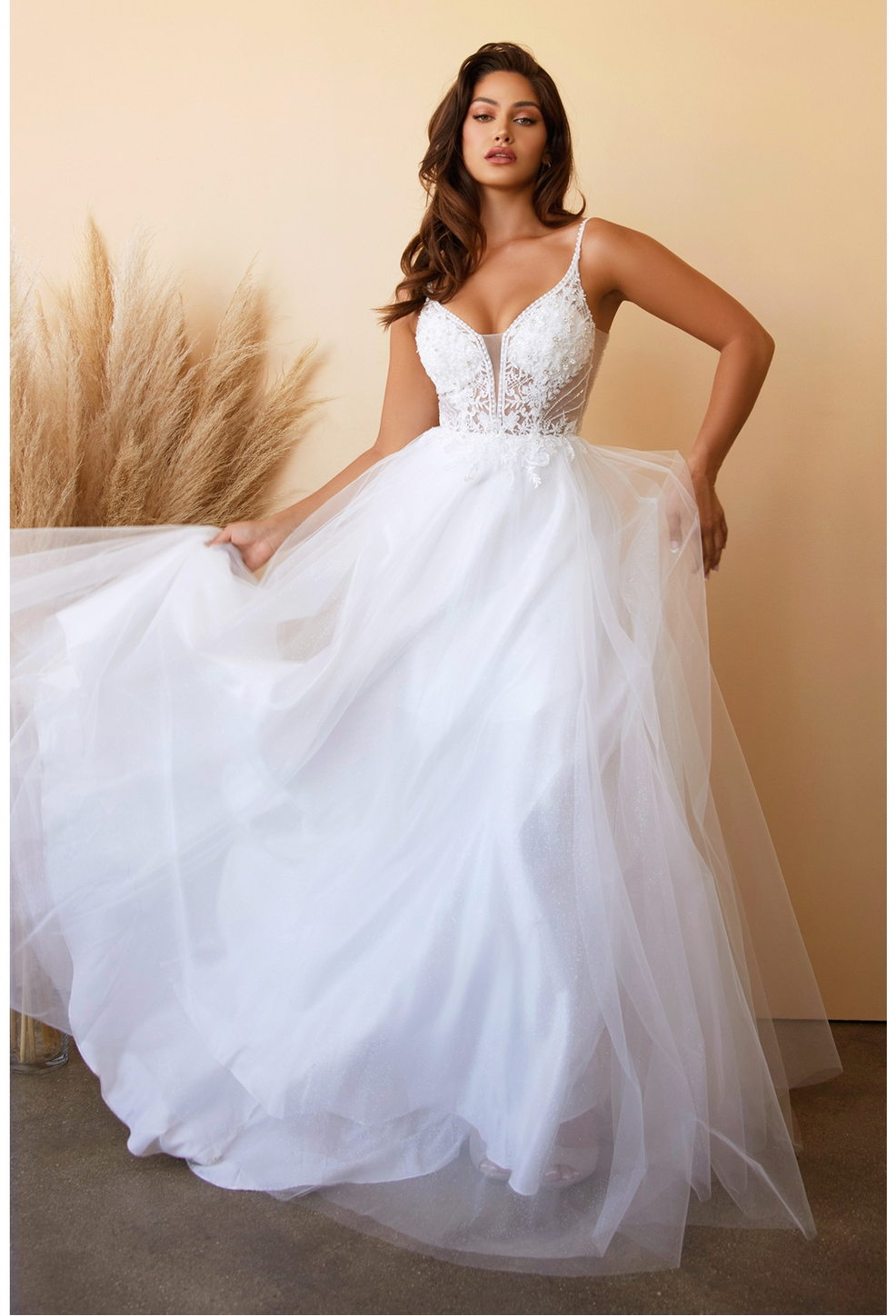 LAYERED TULLE A-LINE BRIDAL GOWN