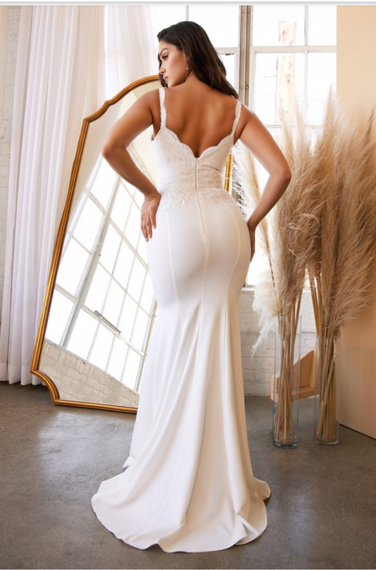 FEATHERED OFF THE SHOULDER GLIMMERING BRIDAL GOWN