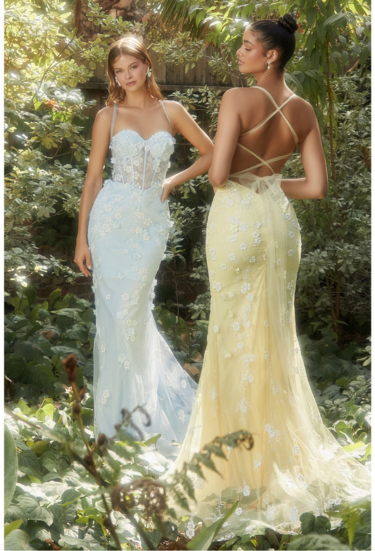 EMBELLISHED DAISY MERMAID GOWN